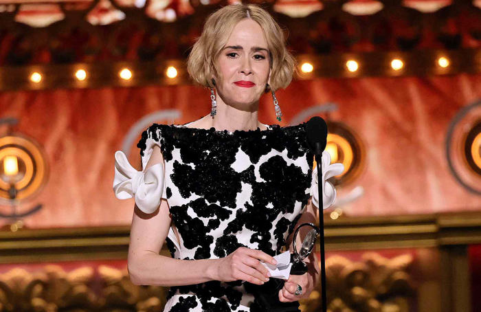 sarah paulson gives shout out to partner holland taylor as she wins her first tony: 'thank you for loving me'