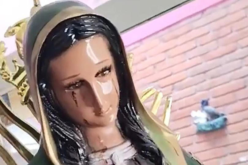 virgin mary statue 'crying tears of blood' is being investigated by church officials