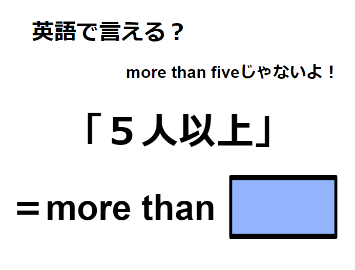 英語で「５人以上」はなんて言う？