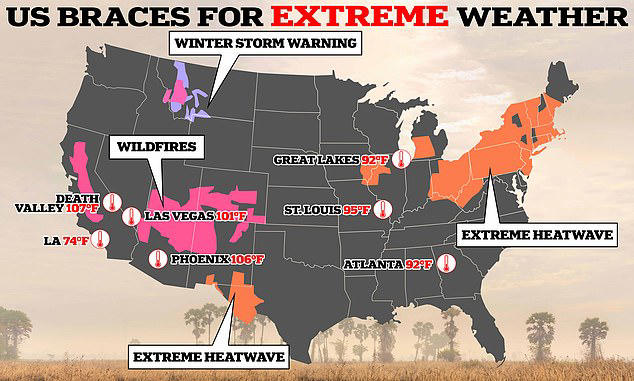 us braces for extreme weather from southern heat wave and storms
