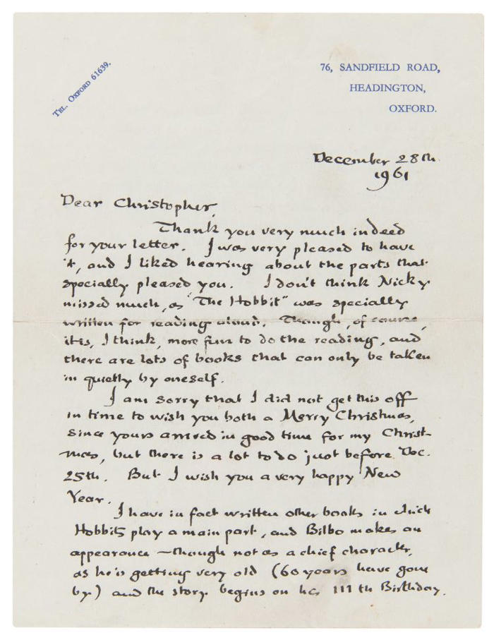 charming letter j.r.r tolkien wrote to eight-year-old boy could fetch $20k