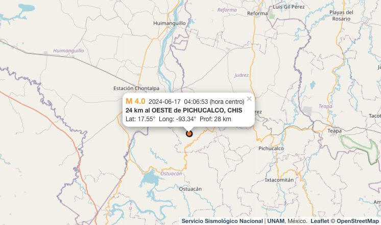 sismo hoy 17 de junio de 2024: temblor de 4.0 'sacude' pichucalco, chiapas