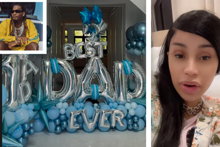 Rapper Cardi B (r.) celebrated the fathers in her life, including her ex-hubby Offset (l.)
