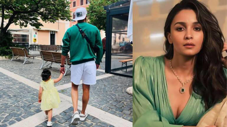 alia bhatt shares an adorable picture of husband ranbir kapoor with daughter raha from their vacation