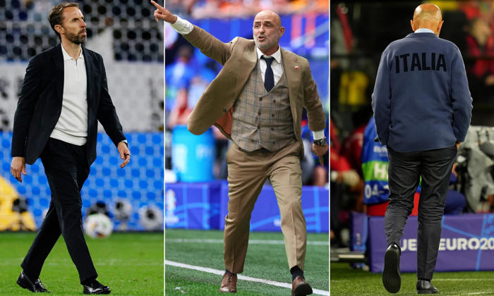 three-piece suit or navy normcore? euros managers’ sartorial statements