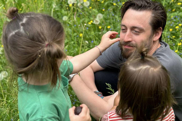 kieran culkin's wife shares rare photos of him with their two kids as they celebrate father's day