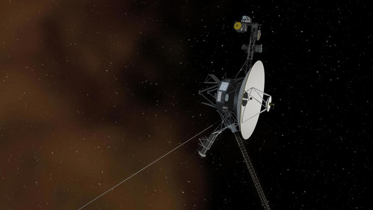 An artist's rendering of the Voyager 1 spacecraft entering interstellar space.