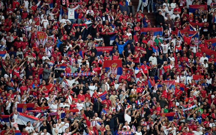 serbia fan ‘targeted england players with monkey taunts’