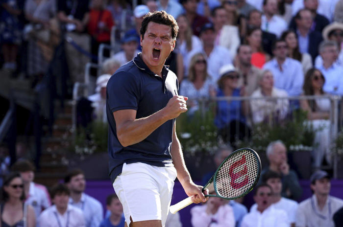 canada's milos raonic sets record with 47 aces in three-set match