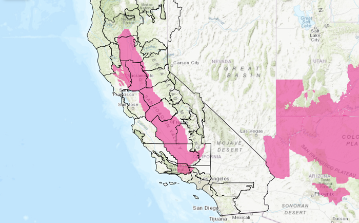 maps show where wildfires are spreading in california