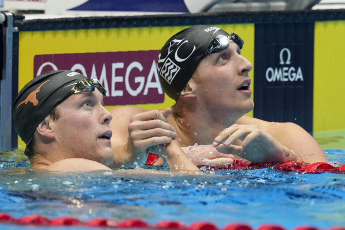 a night for familiar names at us swim trials. ledecky, murphy, king and grimes win