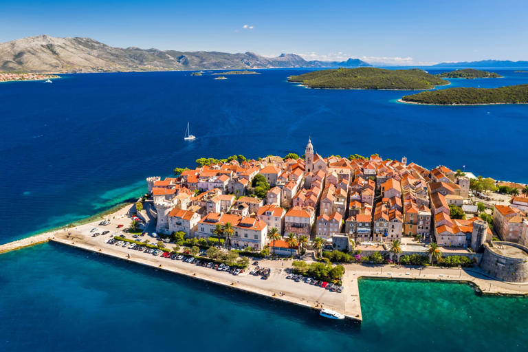 A bird's-eye view of the town of Korčula