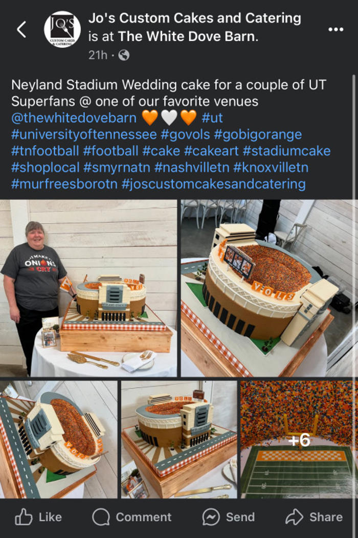 tennessee vols inspired wedding cake with insane detail goes viral