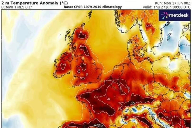 uk weather: exact date maps turn bright red as temperatures set to soar into late 20s