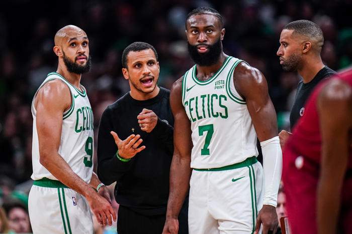 watch: jaylen brown calls out 'ugly' teammate during game 5 romp