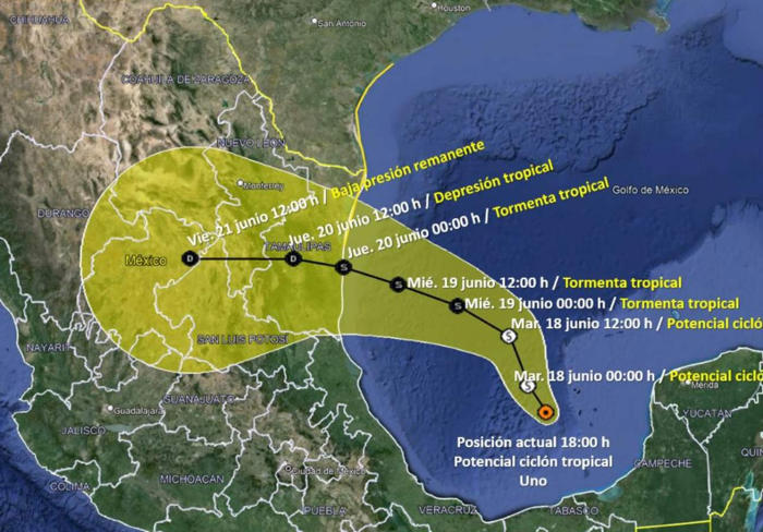 clima en méxico este 18 de junio de 2024: se esperan fuertes lluvias por el ciclón tropical