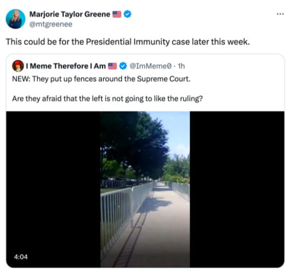 maga influencers spread fake scotus barricade videos before trump ruling