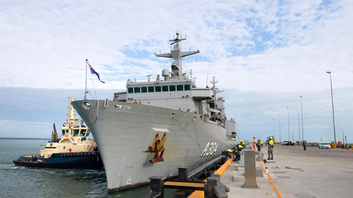 australia's newest warship hmas stalwart breaks down, undergoing emergency mechanical repairs