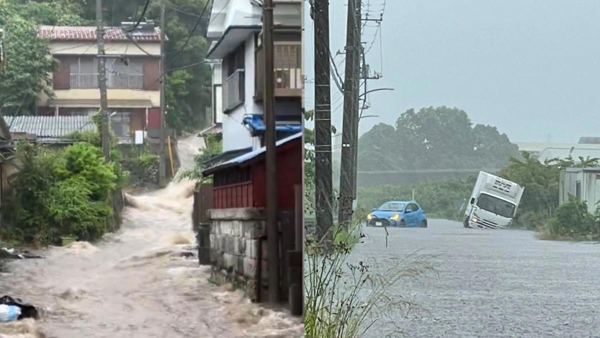 日本關東遭雨彈襲擊 靜岡「街道變瀑布傾瀉而下」萬人收避難指示