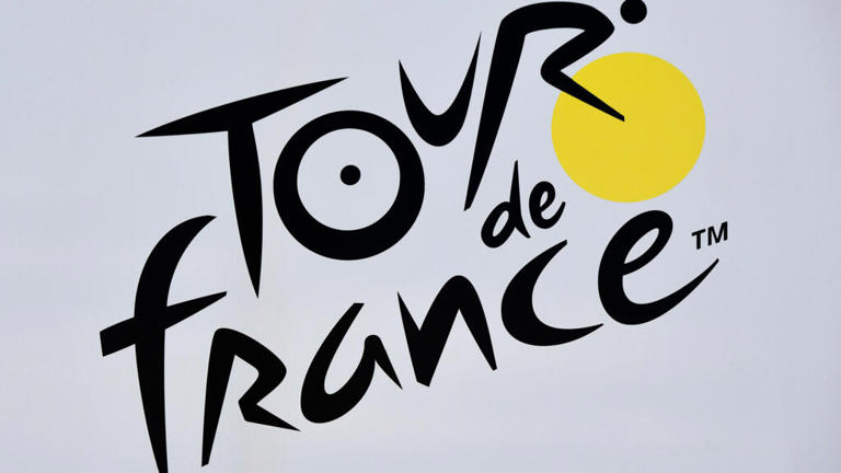 Le logo du Tour de France avant le départ de l'édition 2019 à Bruxelles