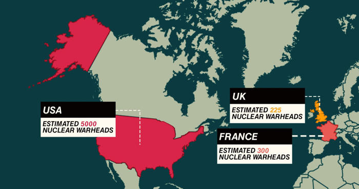 map shows where all the world's nuclear weapons are