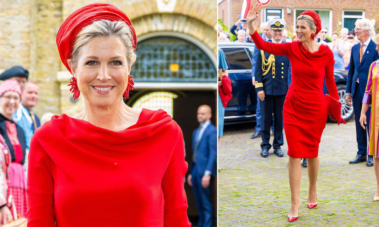 Queen Maxima wows in ruby dress as she reopens museum