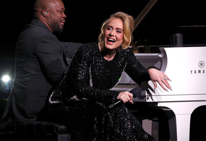 adele had the cutest moment with her mini-me fan during vegas residency show: ‘i love your dress'