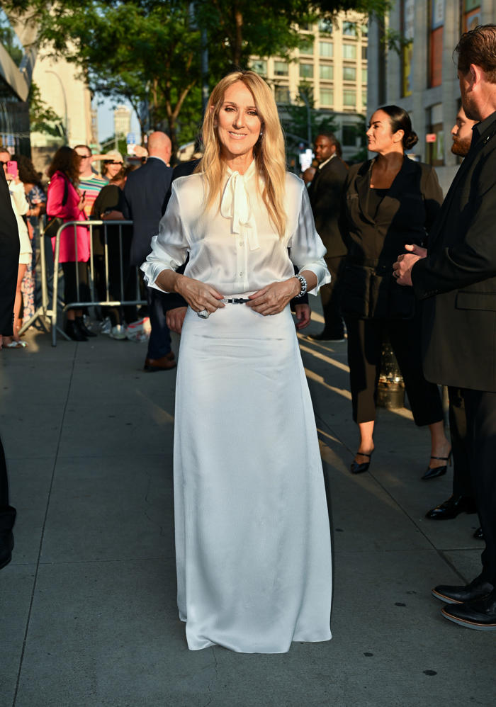 céline dion makes her grand red carpet comeback in a head-to-toe white outfit