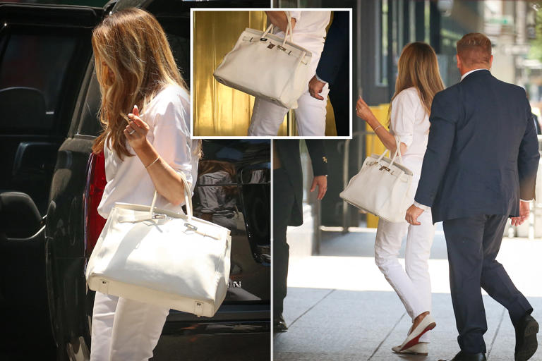 Melania Trump spotted in NYC with $33K Birkin handbag while Donald hits ...