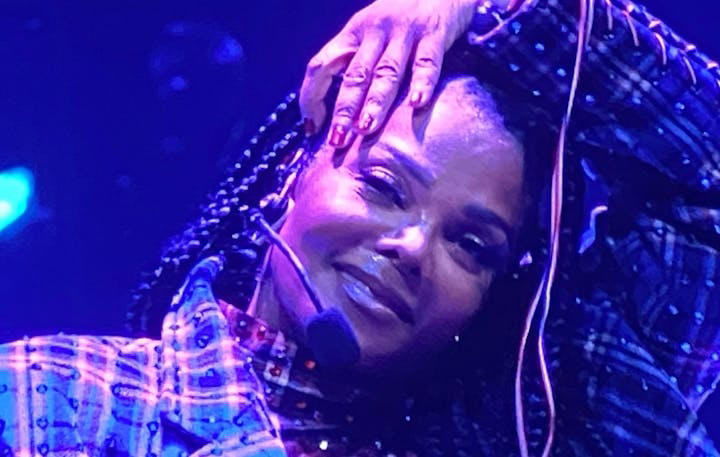 Janet Jackson on the video screen Tuesday night at Xcel Energy Center in St. Paul.