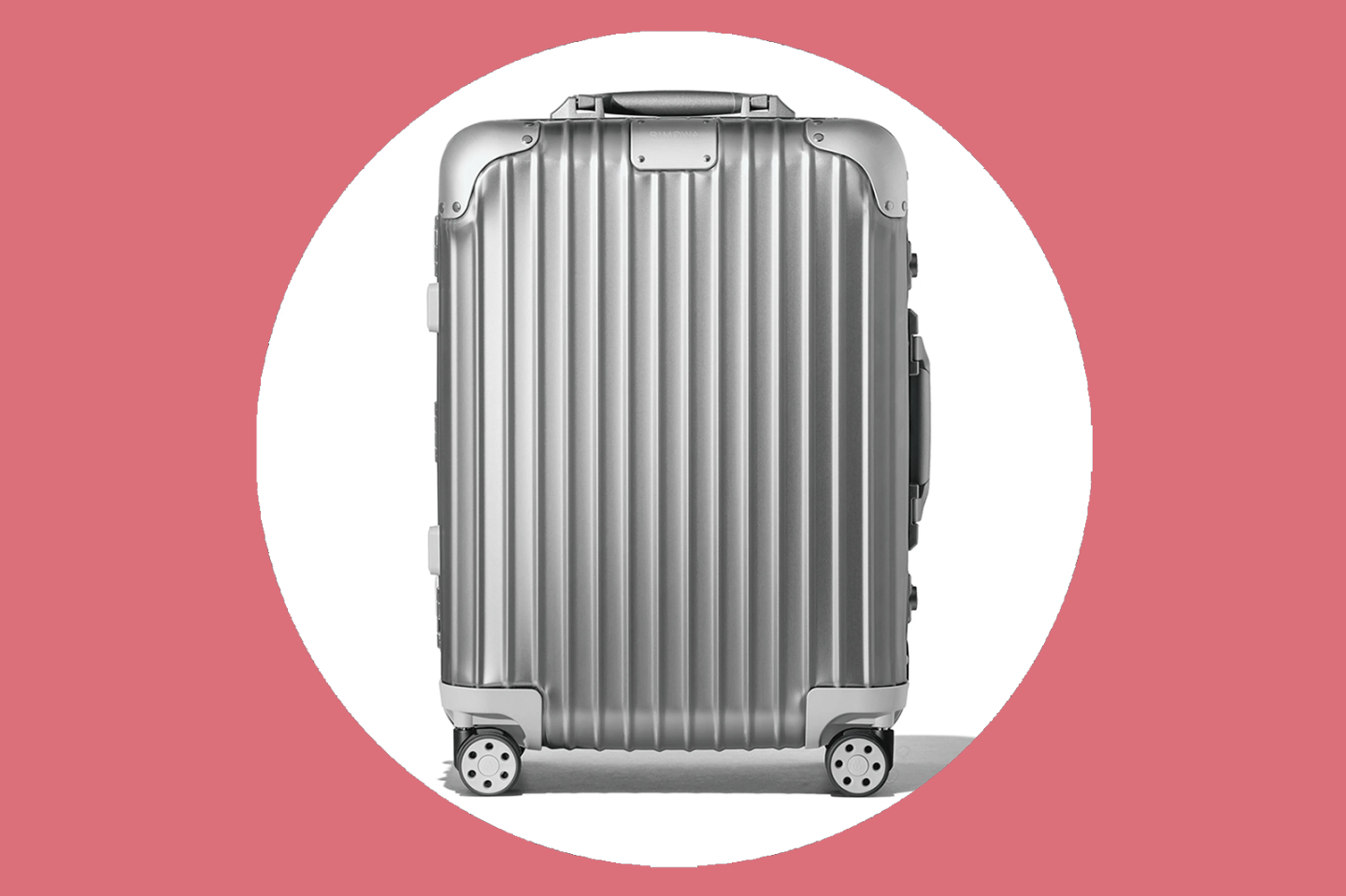 <a>The Rimowa Original Cabin carry-on comes in silver, seen here, plus black and subtle champagne gold called Titanium.</a>