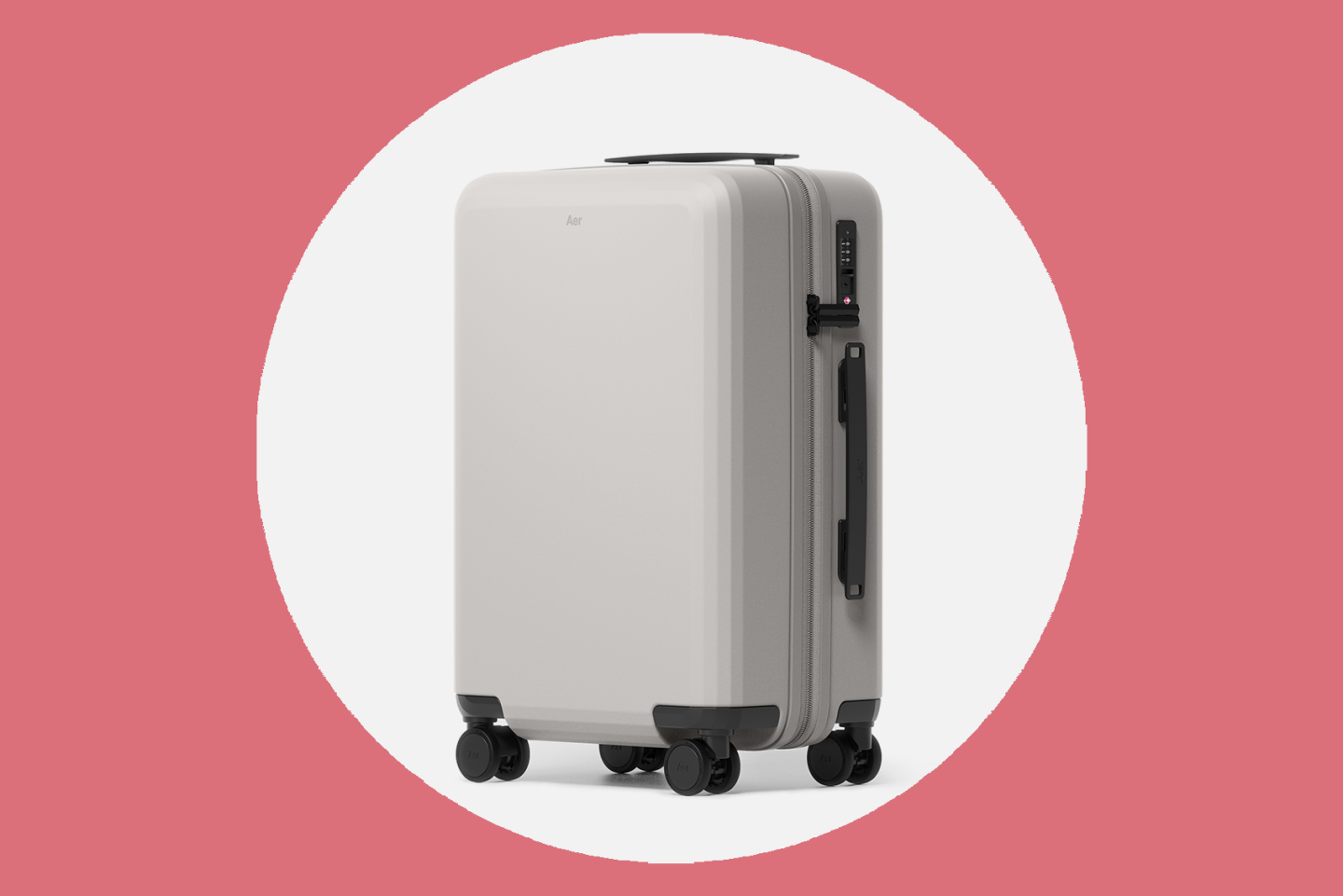 <a>Aer's first rolling luggage comes with brakes built into its wheels.</a>