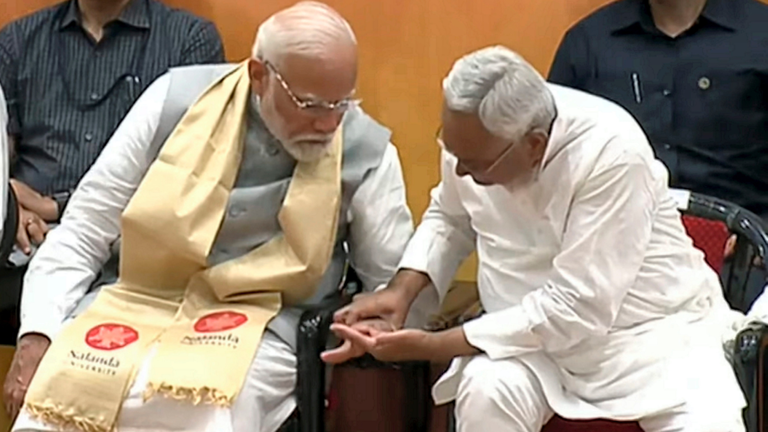 Watch: When Nitish Kumar took PM Modi by surprise during Nalanda university inauguration
