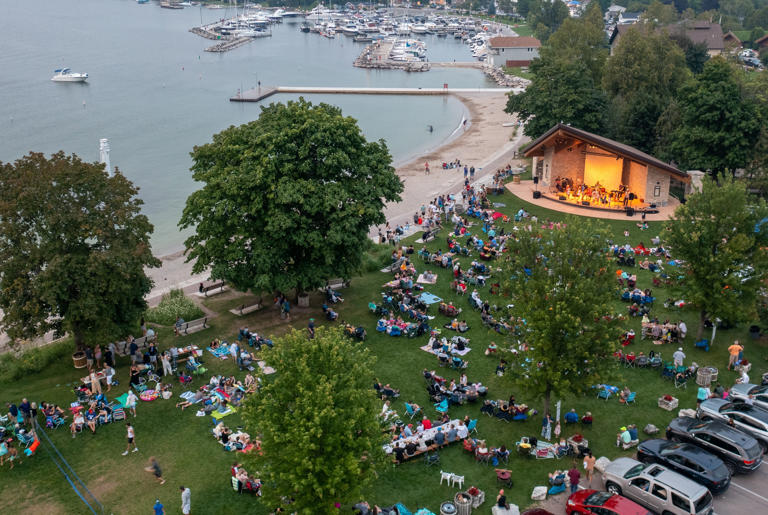 A crowd gathers in Waterfront Park in Sister Bay for a Concerts in the Park performance. Visitor spending and their overall economic impact in Door County increased form 2022 to 2023, according to a recent statewide report.