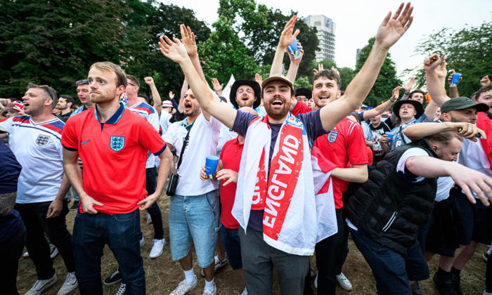 england fans urged not to jump into river main before denmark match