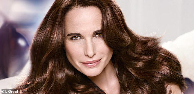andie macdowell admits she struggled to say l'oreal's iconic slogan 'because i'm worth it' during her nearly 40-year partnership with the brand over fears it made her seem vain