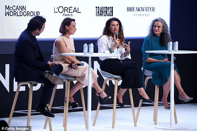 andie macdowell admits she struggled to say l'oreal's iconic slogan 'because i'm worth it' during her nearly 40-year partnership with the brand over fears it made her seem vain