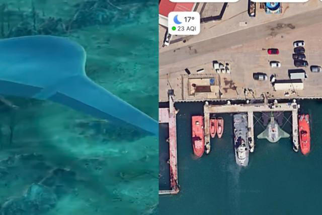 encontraron en google maps al super dron submarino de la armada de ee. uu.