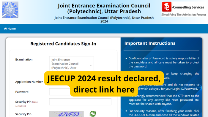 jeecup 2024 result declared at jeecup.admissions.nic.in: direct link, steps to check up polytechnic result here
