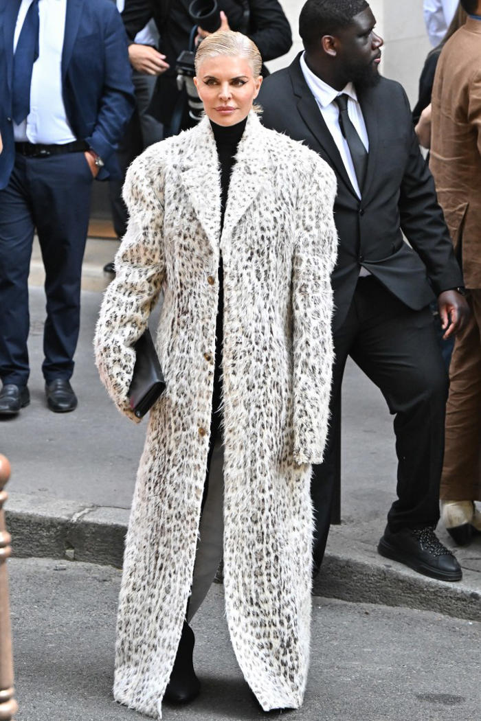 lisa rinna's paris couture week looks: andy warhol inspiration, cheetah-print balenciaga coat and more