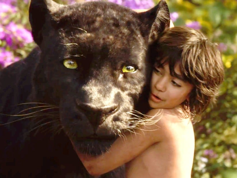 <p>Jon Favreau directed both 2016's "<a href="https://www.businessinsider.com/the-jungle-book-movie-review-2016-4">The Jungle Book</a>" and 2019's "The Lion King," but seemingly learned the wrong lessons from "The Jungle Book."</p><p>Mowgli, the lone human character in the film, gives viewers a face to center them as he explores a jungle filled with familiar voices like Bill Murray as Baloo, Ben Kingsley as Bagheera, Lupita Nyong'o as Raksha, Scarlett Johansson as Kaa, Christopher Walken as King Louie and Idris Elba as Shere Khan.</p><p>The remake added beautiful effects and exciting action. And — spoiler alert — it also changed the ending so Mowgli could remain in the jungle with his friends.</p>