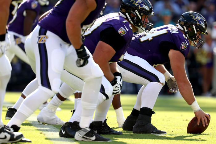 ravens' joe d'alessandris discusses offensive line competition after losing 3 starters