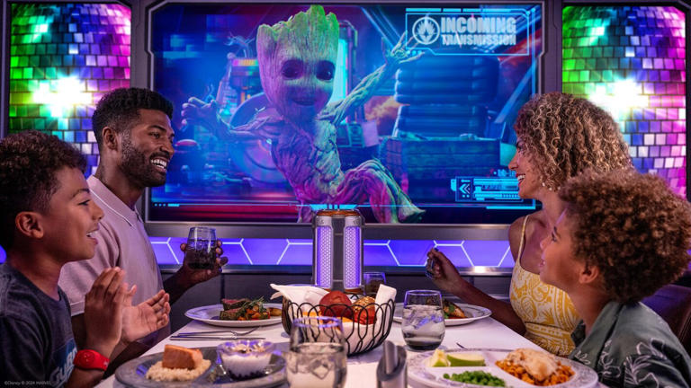 Worlds of Marvel on Disney Cruise Line’s Disney Treasure will have two shows, including the new “Marvel Celebration of Heroes: Groot Remix.” Worlds of Marvel Groot Show With the Disney Treasure’s longer sailings, guests will get to dine at Worlds of Marvel twice and experience two different dinner shows. The first is “Avengers: Quantum Encounter,” ... Read more