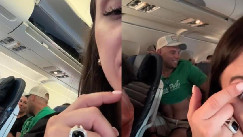 hombre es captado siendo infiel en vuelo de united airlines 