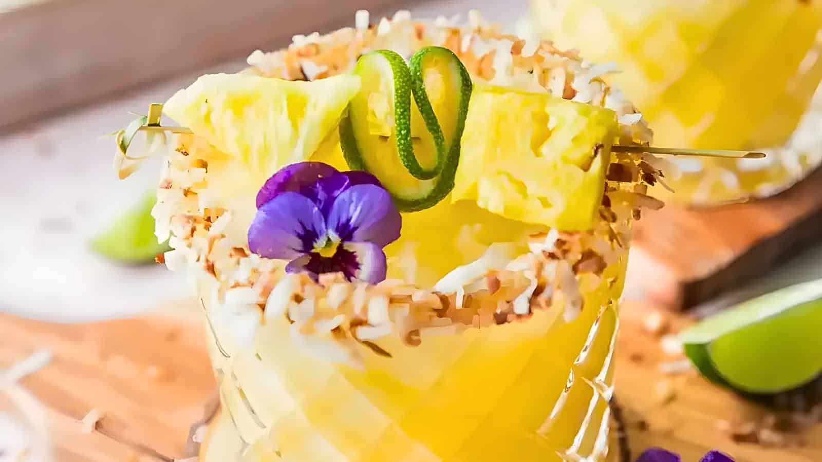 <p>This Pina Colada Pineapple Coconut Margarita is a tropical getaway in a glass. Blending coconut and pineapple with a hint of lime and tequila, it’s a creamy and delicious summer cocktail. Perfect for any beach-themed party!<br><strong>Get the Recipe: </strong><a href="https://www.sweetteaandthyme.com/pineapple-coconut-margaritas/?utm_source=msn&utm_medium=page&utm_campaign=msn" rel="noopener">Pina Colada Pineapple Coconut Margarita</a></p>