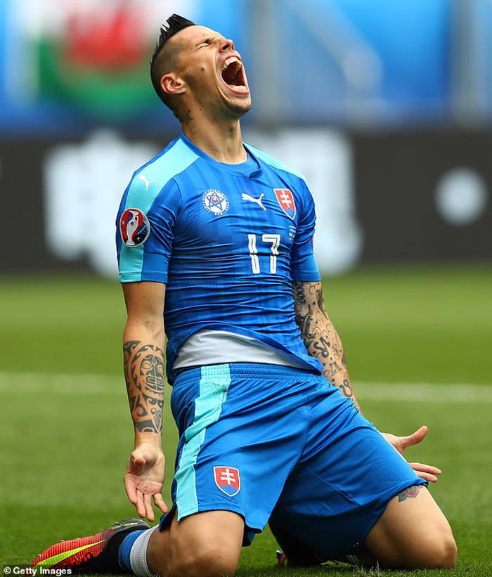 the 'slovakian david beckham' plotting england's downfall: he was one of the best players in europe in his prime and now marek hamsik is part of a coaching team set to lock horns with gareth southgate - but he's got rid of that famous hairstyle