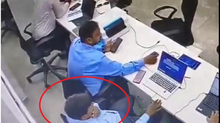 A bank employee died of a sudden cardiac arrest in Uttar Pradesh. The video has gone viral.