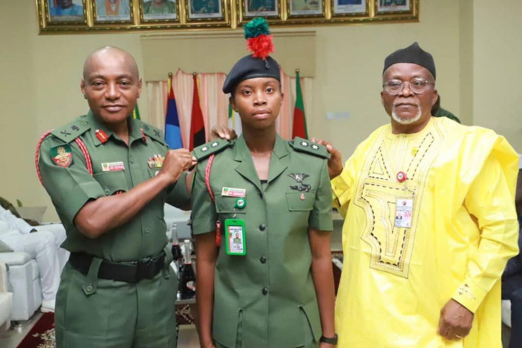 nigerian army promotes first female officer trained in uk military academy to lieutenant