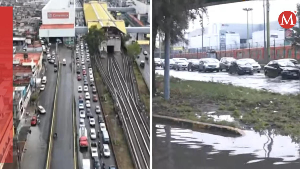 lluvias provocan caos vial en avenida central; autos se quedan varados
