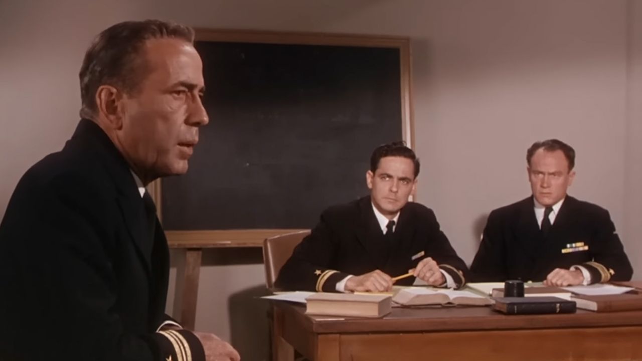 <p>                     <em>The Caine Mutiny</em> has a couple of unique aspects to it. One, it was rare in the years right after World War II for a movie to depict a veteran of the war as anything but heroic, and two, Humphrey Bogart essentially plays the bad guy. It makes for a great movie.                   </p>